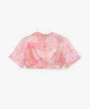 Съкратена детска блуза с шрифтов декор розова Gulliver