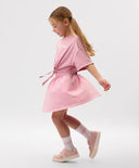 Детска рокля розова трикотажна с къс ръкав, имитираща комплект Gulliver