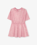 Детска рокля розова трикотажна с къс ръкав, имитираща комплект Gulliver
