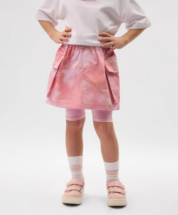 Детска пола с карго джобове розова Gulliver