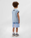 Тениска за момче с принт синя Gulliver