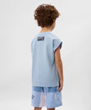 Тениска за момче с принт синя Gulliver