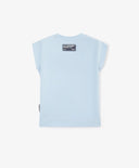 Тениска за момче с принт синя Gulliver