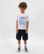 Тениска с къс ръкав за момче с принт бяла Gulliver