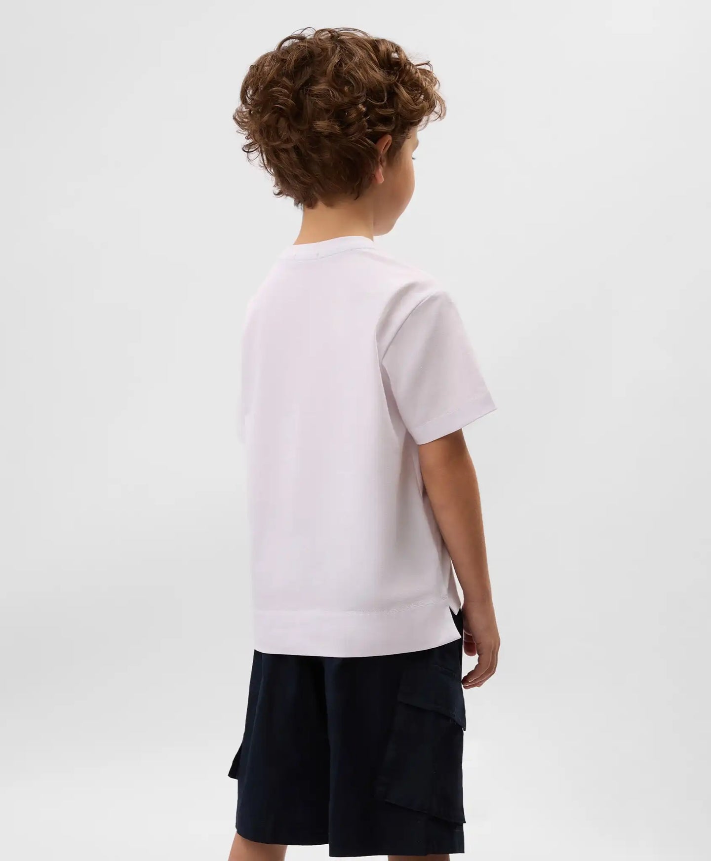 Тениска с къс ръкав за момче с принт бяла Gulliver