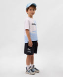 Тениска с къс ръкав за момче с принт бяла Gulliver