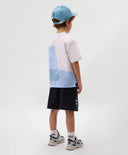 Тениска с къс ръкав за момче с принт бяла Gulliver