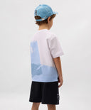 Тениска с къс ръкав за момче с принт бяла Gulliver