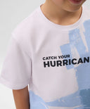 Тениска с къс ръкав за момче с принт бяла Gulliver