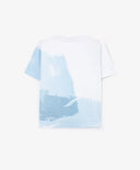 Тениска с къс ръкав за момче с принт бяла Gulliver