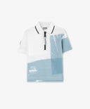 Поло с къс ръкав за момче с принт от пике бяло Gulliver