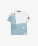 Поло с къс ръкав за момче с принт от пике бяло Gulliver