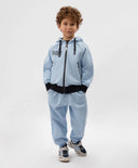 Разкопчаващ се суичър за момче с принт син Gulliver