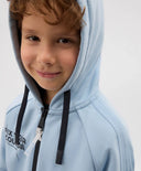 Разкопчаващ се суичър за момче с принт син Gulliver