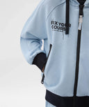 Разкопчаващ се суичър за момче с принт син Gulliver