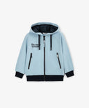 Разкопчаващ се суичър за момче с принт син Gulliver