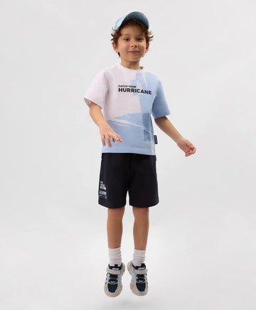 Шорти за момче с принт от пике тъмносини Gulliver