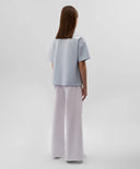 Тениска за момиче оверсайз с декорация от прозрачни пайети синя Gulliver