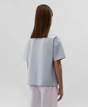 Тениска за момиче оверсайз с декорация от прозрачни пайети синя Gulliver