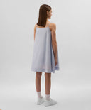 Детски син сарафан с трапецовиден силует от батиста с декорация от пайети - Gulliver