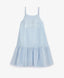 Детски син сарафан с трапецовиден силует от батиста с декорация от пайети - Gulliver
