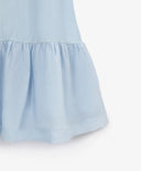 Детски син сарафан с трапецовиден силует от батиста с декорация от пайети - Gulliver