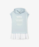 Детска трикотажна рокля с качулка, права свободна кройка, без ръкави, синя Gulliver