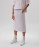 Детска бяла трикотажна пола със средна талия и рипсови вложки - Gulliver