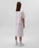 Детска бяла трикотажна пола със средна талия и рипсови вложки - Gulliver