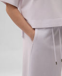 Детска бяла трикотажна пола със средна талия и рипсови вложки - Gulliver