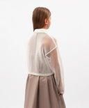 Жакет за момиче от мрежа кремав Gulliver