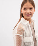 Жакет за момиче от мрежа кремав Gulliver