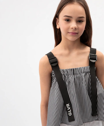 Детски трапецовиден топ на райета от тънък текстил с широки регулируеми презрамки Gulliver