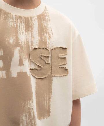 Тениска за момче с оверсайз принт в млечен цвят Gulliver