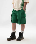 Шорти за момче от трико с карго джобове зелени Gulliver