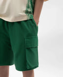 Шорти за момче от трико с карго джобове зелени Gulliver