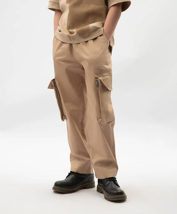 Текстилни панталони за момче с карго джобове бежови Gulliver
