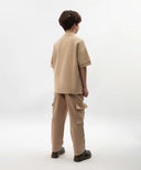 Текстилни панталони за момче с карго джобове бежови Gulliver