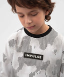 Тениска за момче с принт оверсайз бяла Gulliver