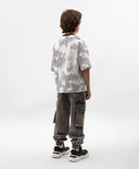 Тениска за момче с принт оверсайз бяла Gulliver