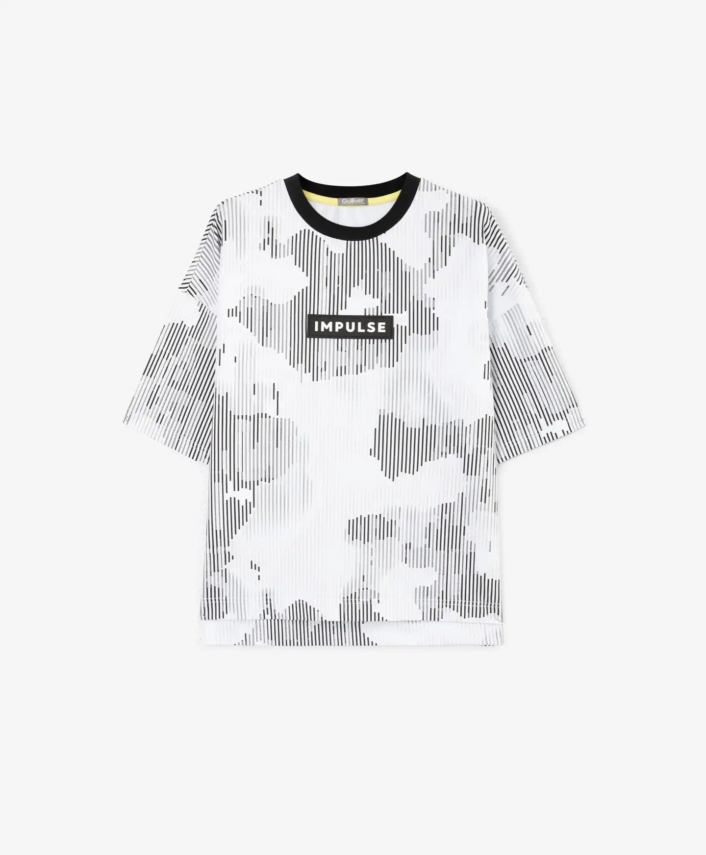 Тениска за момче с принт оверсайз бяла Gulliver