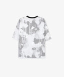 Тениска за момче с принт оверсайз бяла Gulliver