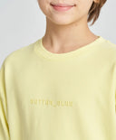 Базов суитшърт детски жълт Button Blue