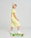 Базови детски прави шорти с ластичен колан жълти Button Blue