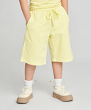 Базови детски прави шорти с ластичен колан жълти Button Blue