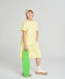 Базови детски прави шорти с ластичен колан жълти Button Blue