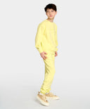 Базови детски джогъри жълти с ластичен колан Button Blue