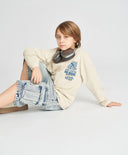 Лонгслив за момче млечнобял с принт Button Blue