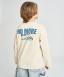 Лонгслив за момче млечнобял с принт Button Blue