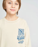 Лонгслив за момче млечнобял с принт Button Blue